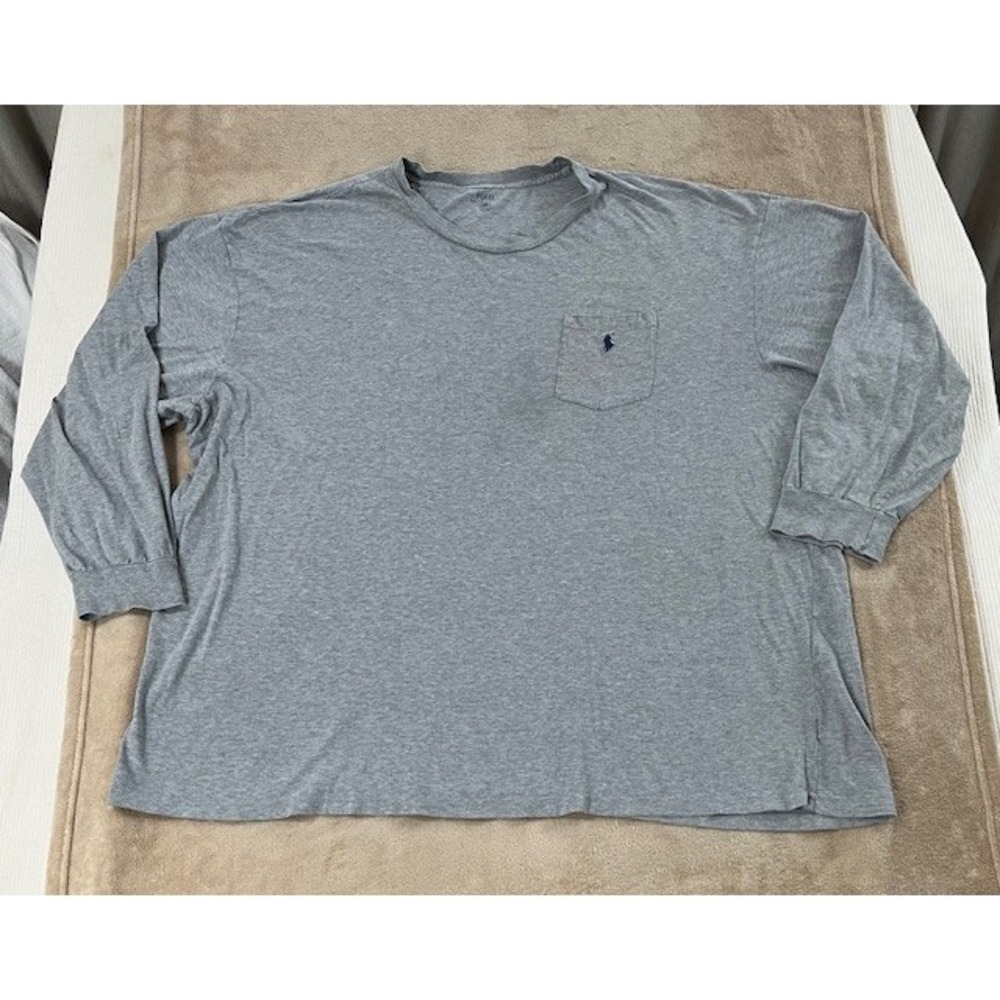 Polo Ralph Lauren Men size 4XB gray long Sleeve Crew Neck 100% cotton